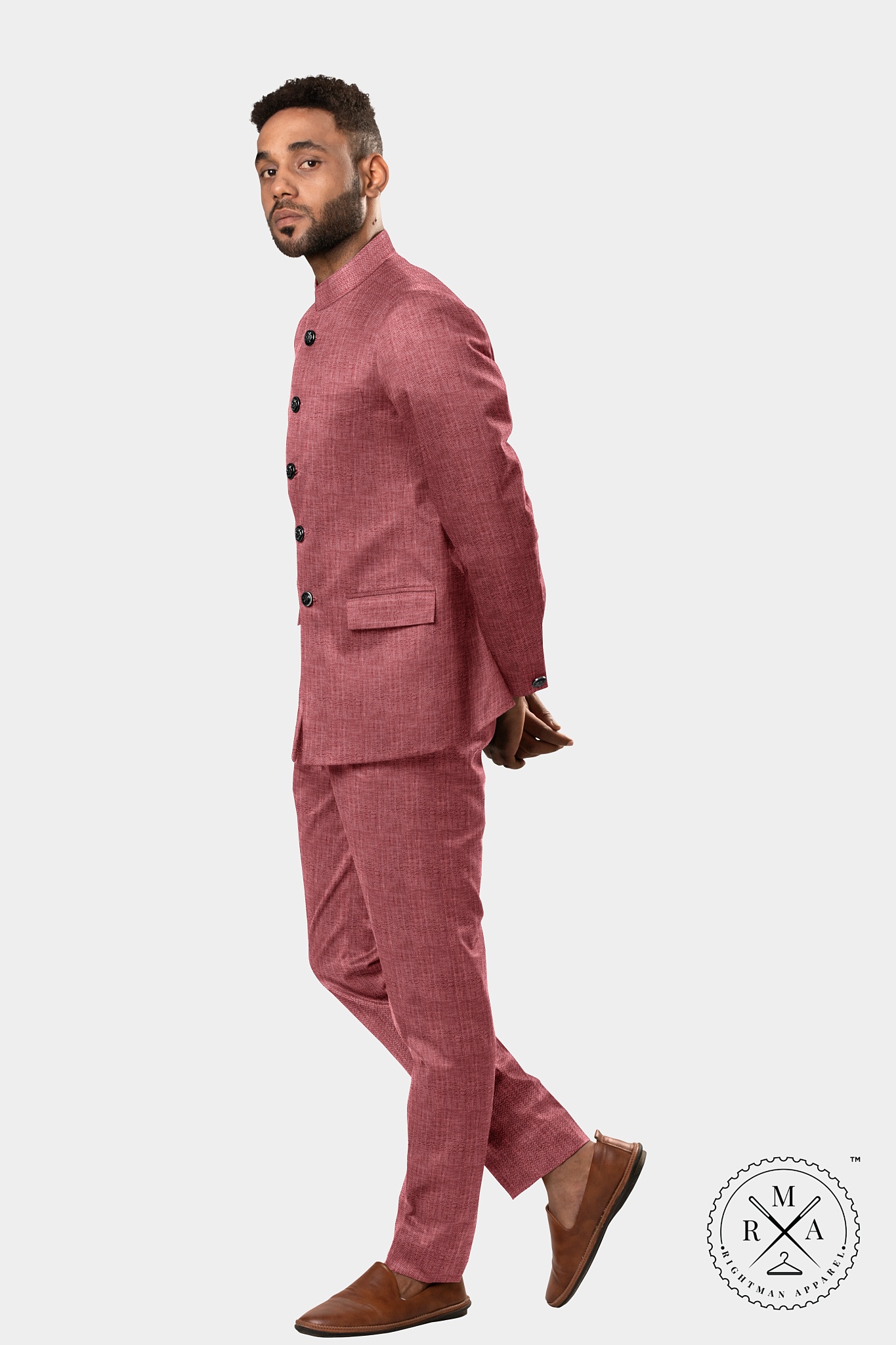 Peach Textured Jodhpuri Suit SU254